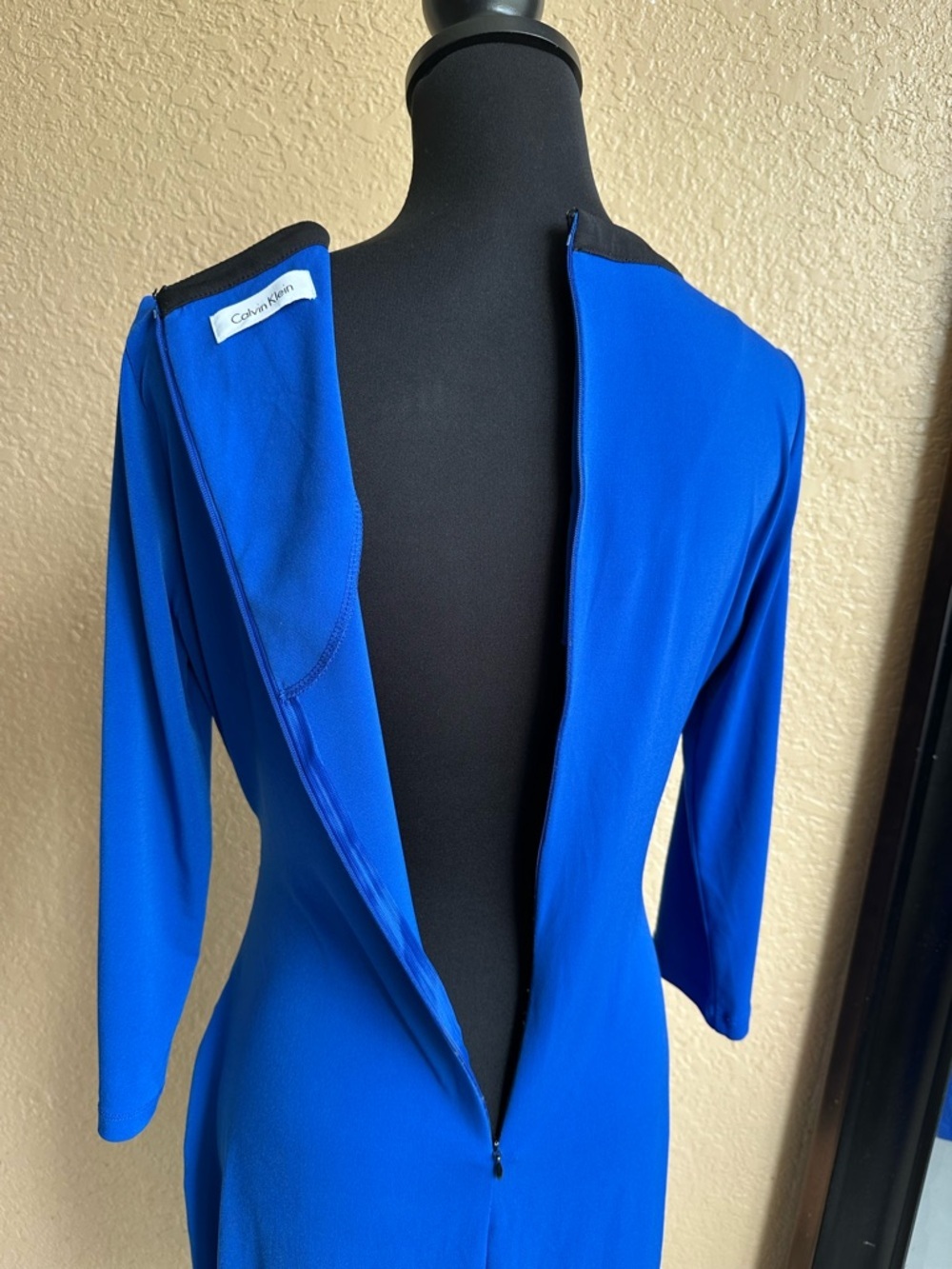 Women's Royal Blue Calvin Klein Blue Wrap Dress | Size M | Stretch - Picture 9 of 15